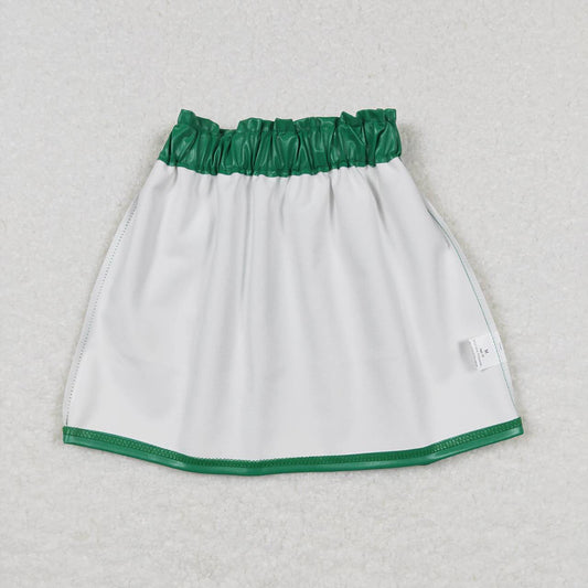 Baby Girls Green Color Pleather Skirts