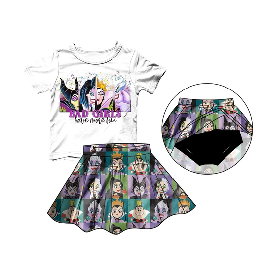 Baby Girls Bad Shirt Bummie Skirts Outfits Sets Preorder (moq 5)