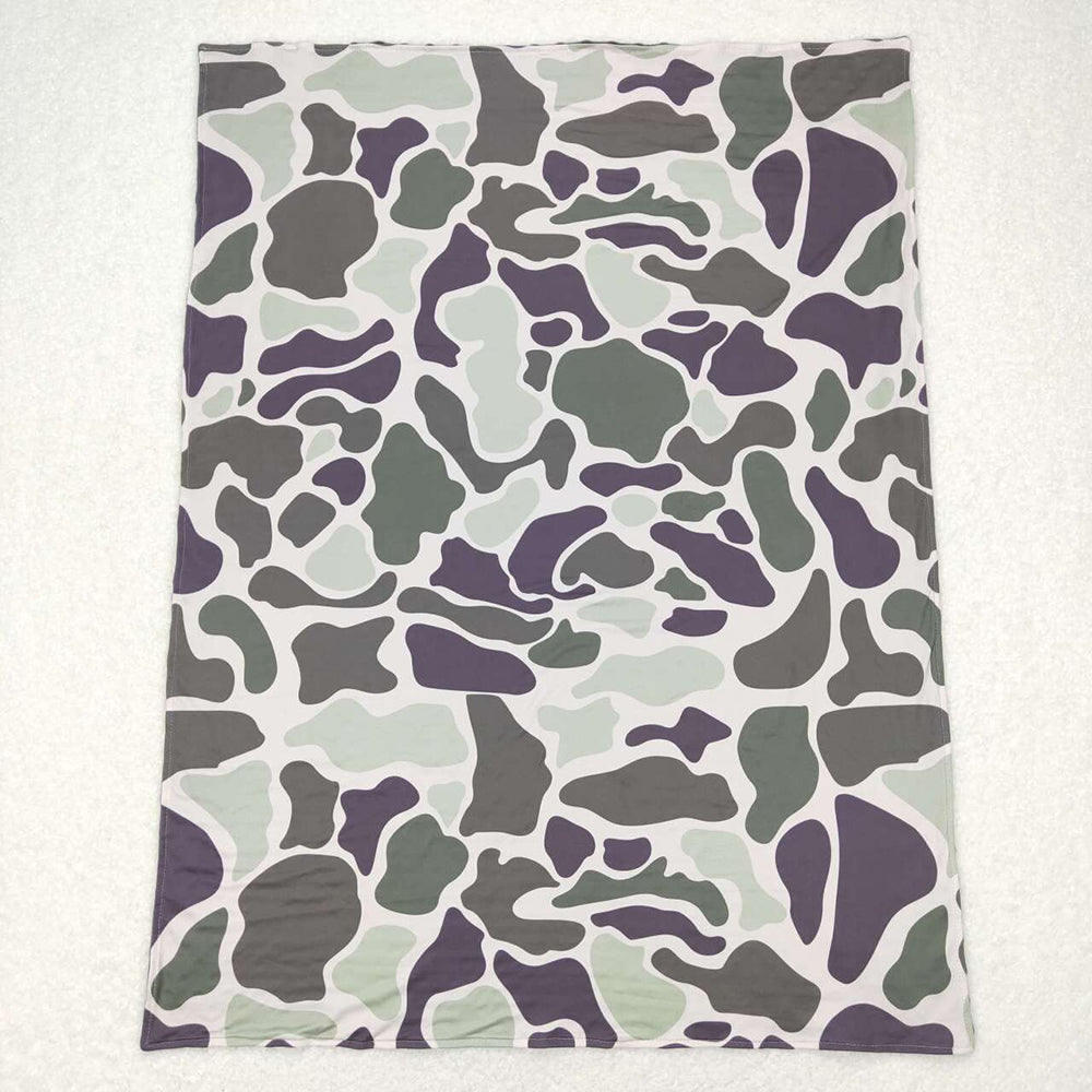 Baby Kids Green Camo Minky Blankets