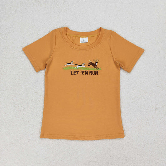 Baby Boys Dogs Let'em Run Short Sleeve Tee Shirt Tops