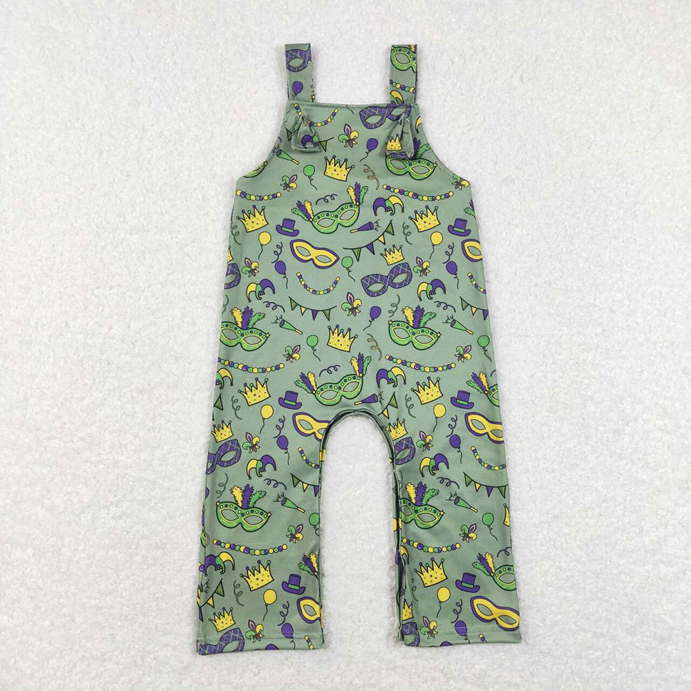 Baby Infant Boys Mardi Gras Straps Sleeve Rompers