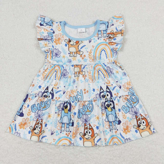 Baby Girls Dog Flowers Rainbow Tunic Tops