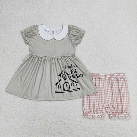 Baby Girls Old Story Tunic Top Elastic Shorts Clothes Sets