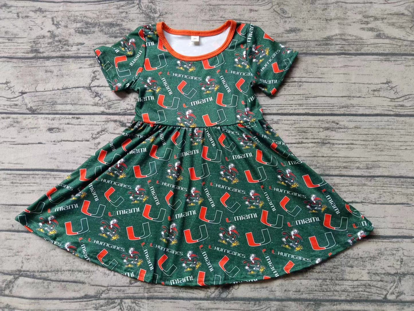 Baby Girls Team Dark Green Knee Length Dresses Preorder(moq 5)