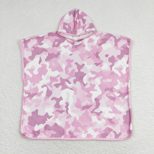 Baby Kids Children Girls Light Pink Camo Terry Swim Towel Cover Ups