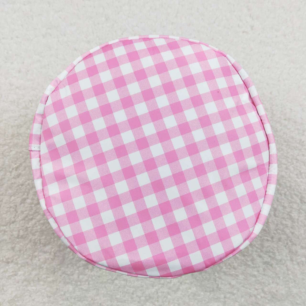 Baby Girls Easter Pink Checkered Bunny Basket Bags