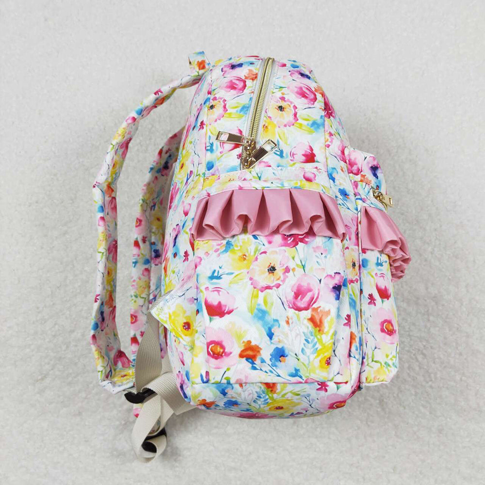 Baby Kids Girls Pink Flowers Backpack Back Bags