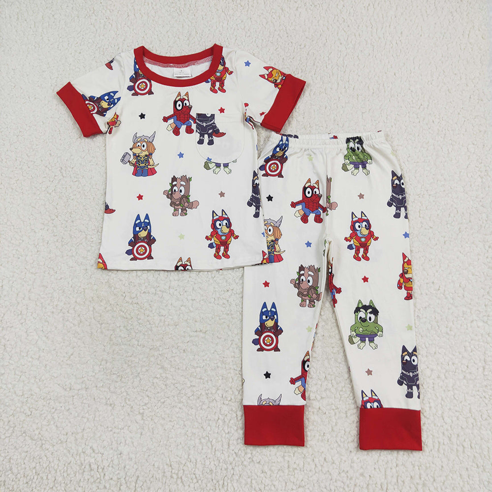 Baby Boys Dogs Hero Sibling Brother Rompers Clothes Sets