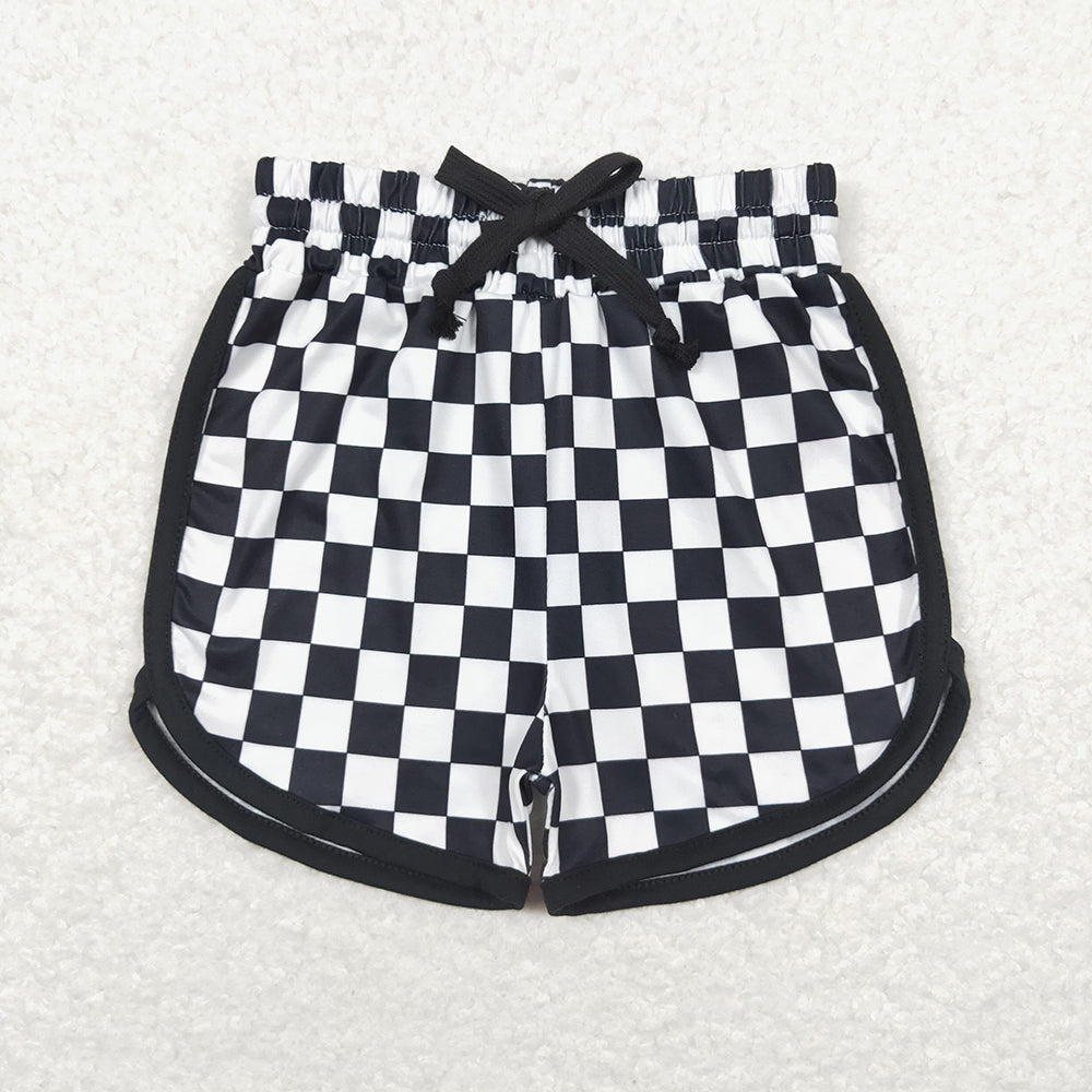 Mommy and Me Adult Baby Girls Black Checkered Bottoms Shorts