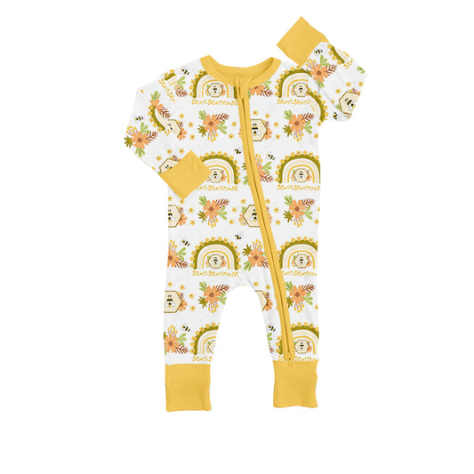 Baby Girls Spring Bee Zip Rompers preorder(moq 5)