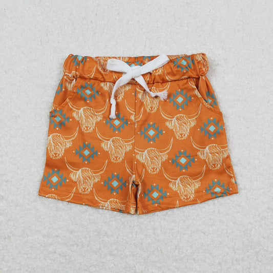 Baby Boys Highland Cow Aztec Shorts