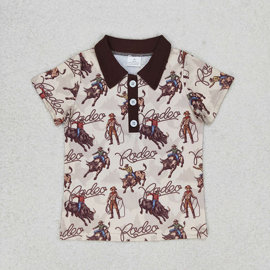 Baby Boys Rodeo Buttons Western Horse Tee Tops Pullovers