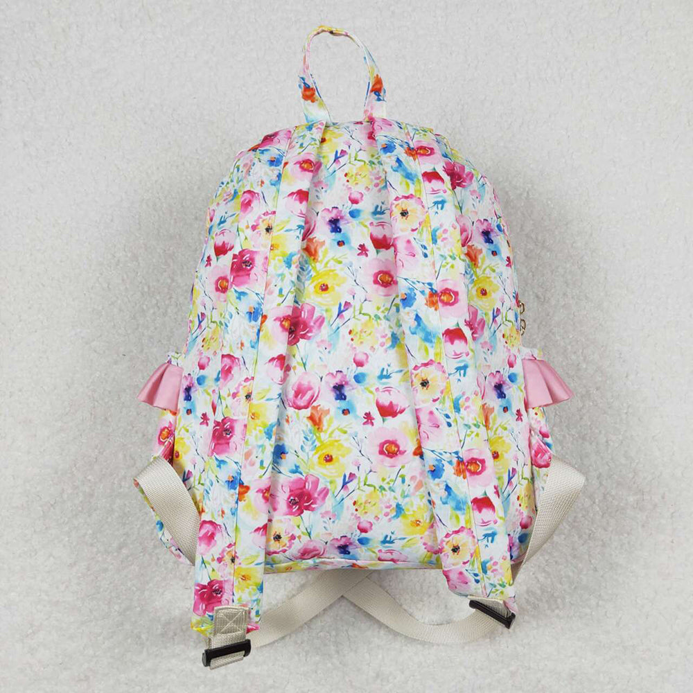 Baby Kids Girls Pink Flowers Backpack Back Bags