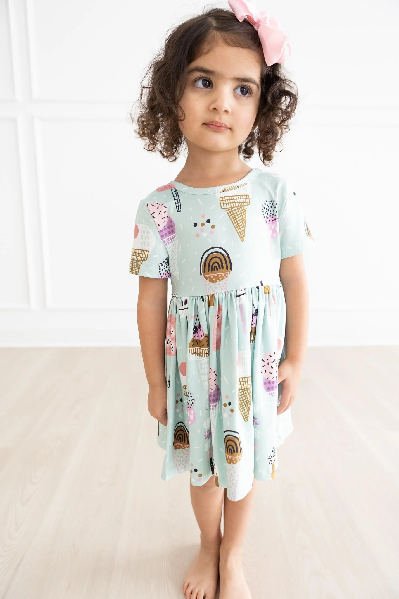 Baby Girls Short Sleeve Popstick Knee Length Dresses preorder(moq 5)