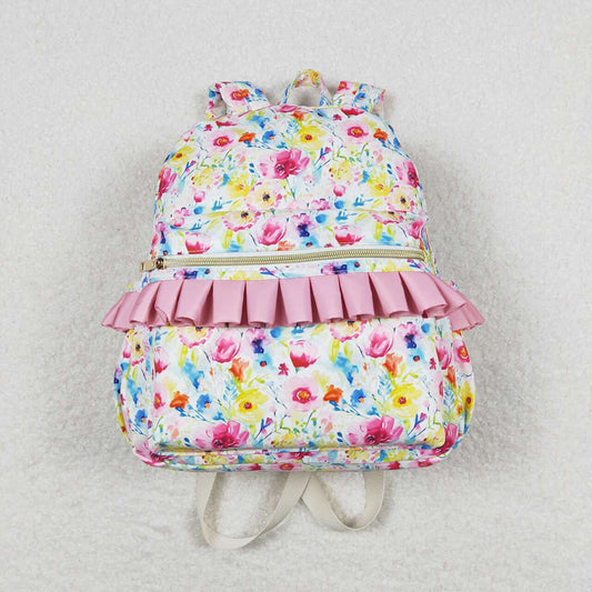 Baby Kids Girls Pink Flowers Backpack Back Bags