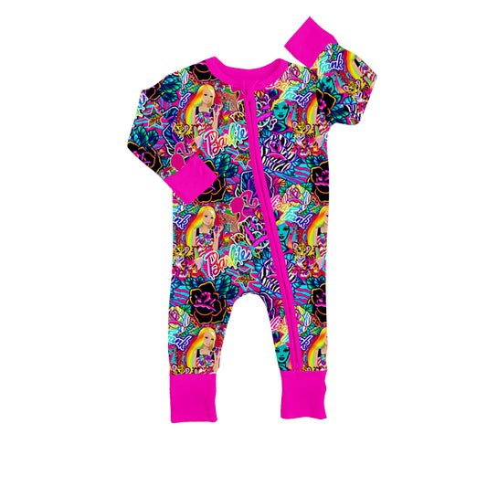 Baby Girls Colorful Tiger Doll Zip Sleepers Rompers preorder(moq 5)