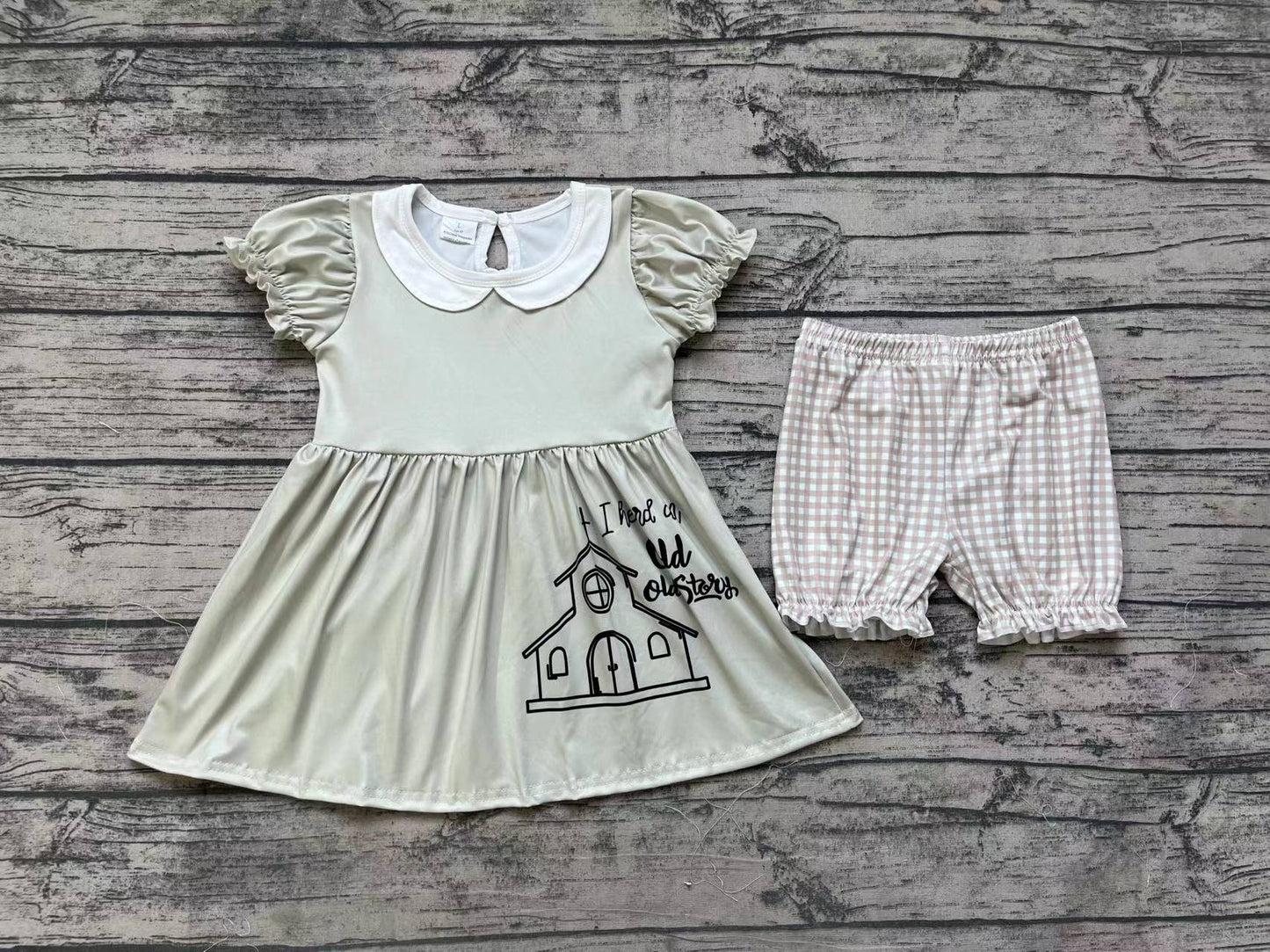 Baby Girls Old Story Tunic Top Elastic Shorts Clothes Sets