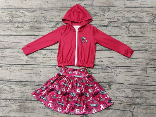 Baby Girls Alabama Elephant Team Hooded Top Skirts Clothes Sets preorder(moq 5)