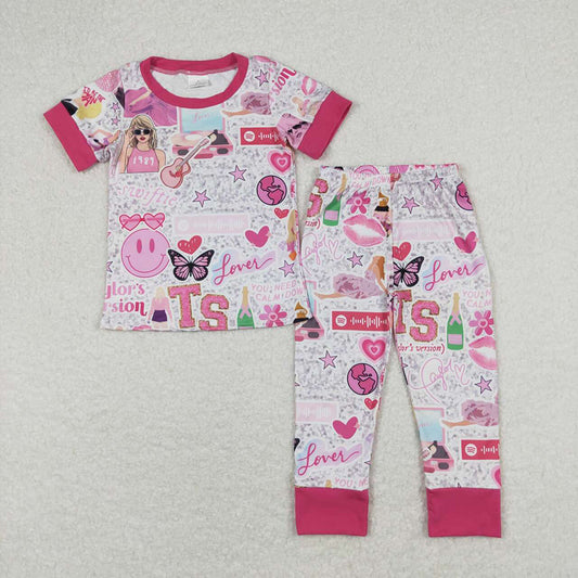 Baby Girls Pop Singer Pink Shirt Top Pants Pajamas Clothes Sets