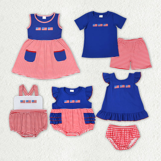 Baby Girls Boys 4th Of July Flags Sibling Clothing Sets