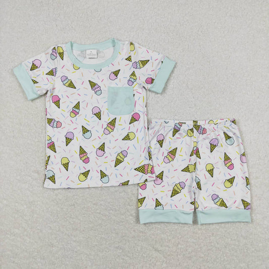 Baby Boys Green Popstick Shirt Top Shorts Pajamas Clothes Sets