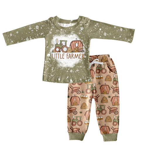 Baby Boys Farm Tractors Top Pants Clothing Sets preorder(moq 5)