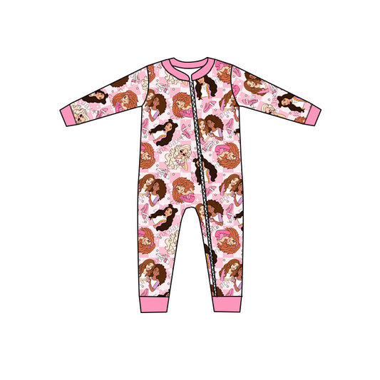 Baby Girls Long Sleeve Zip Doll Sleepers Rompers preorder(moq 5)