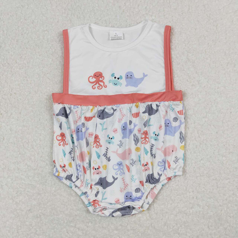 Baby Infant Boys Octopus Crab Sea Lion Rompers