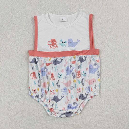 Baby Infant Boys Octopus Crab Sea Lion Rompers