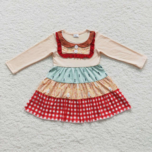 Baby Girls Winter Tree Long Sleeve Ruffle Dresses