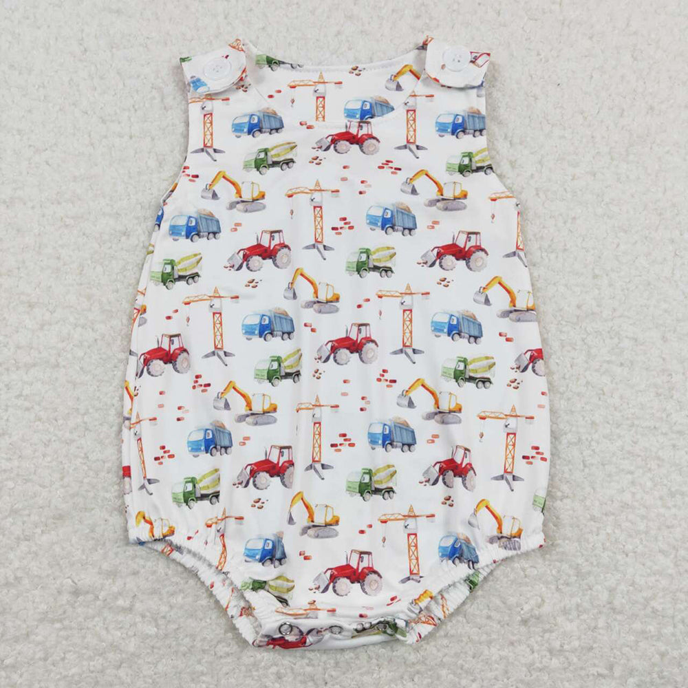 Baby Infant Boys Construction Summer Sleeveless Rompers