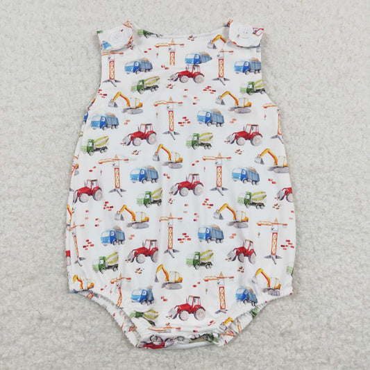 Baby Infant Boys Construction Summer Sleeveless Rompers