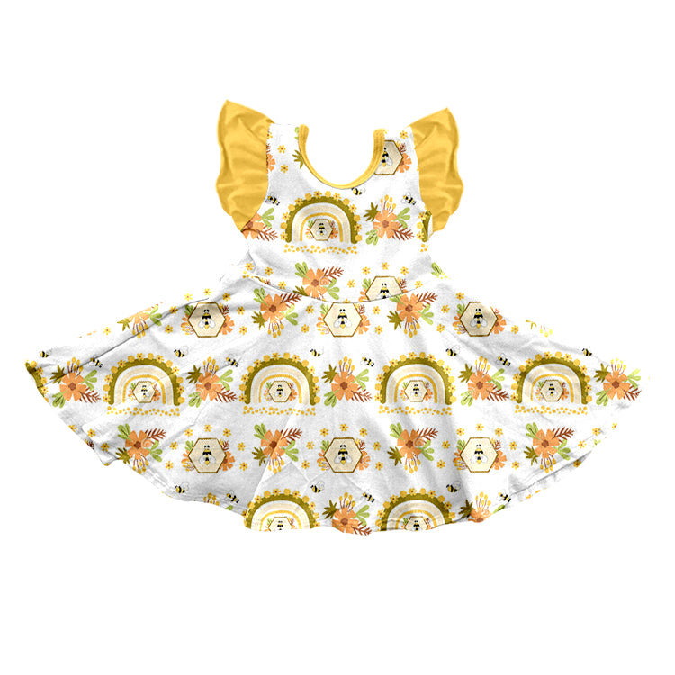 Baby Girls Honey Bee Flutter Sleeve Twirl Dresses preorder(moq 5)