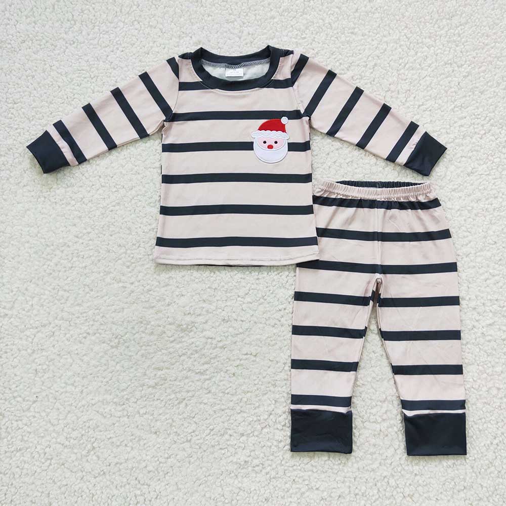 Baby Kids Santa Stripe Pants Pajamas Clothes Sets