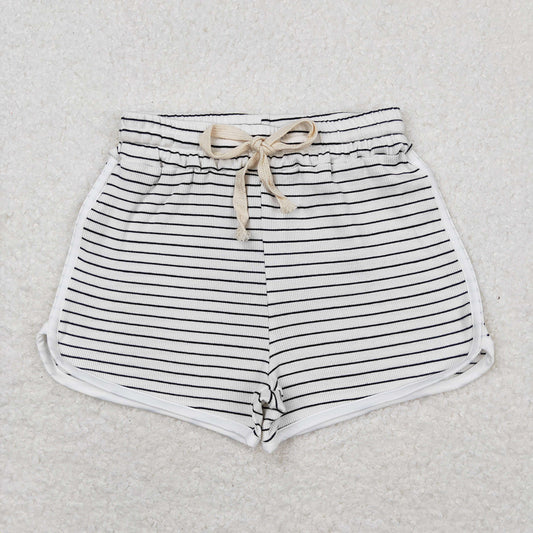 Baby Girls Black Stripes Summer Sports Design Shorts