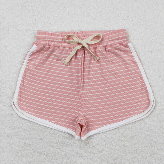 Baby Girls Pink Stripes Summer Sports Design Shorts