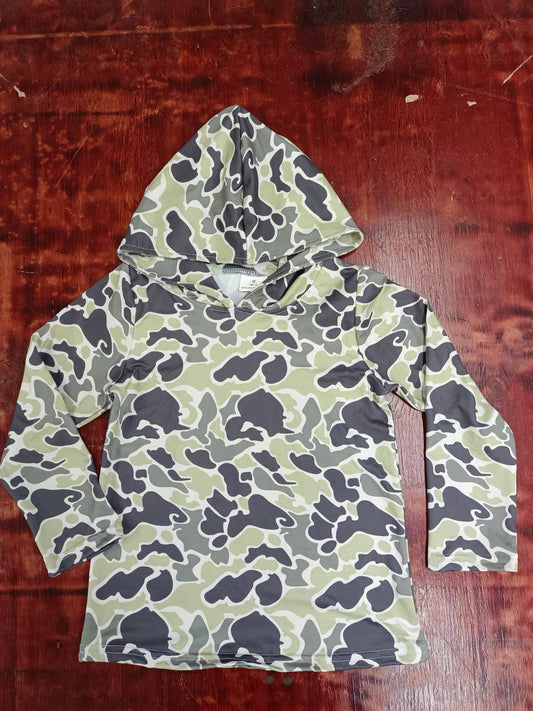 Baby Boys Light Green Camo Hooded Tops preorder(MOQ 5)