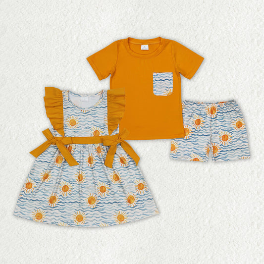 Baby Girls Sun Sea Boys Sibling Dresses Clothes Sets