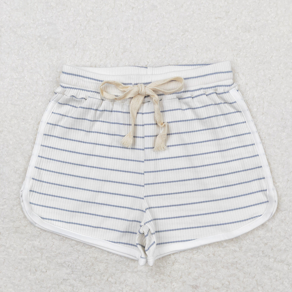 Baby Girls Light Blue Stripes Summer Sports Design Shorts