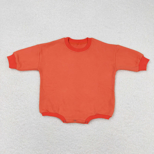 Baby Girls Thick Bright Orange Long Sleeve Romper Sweaters