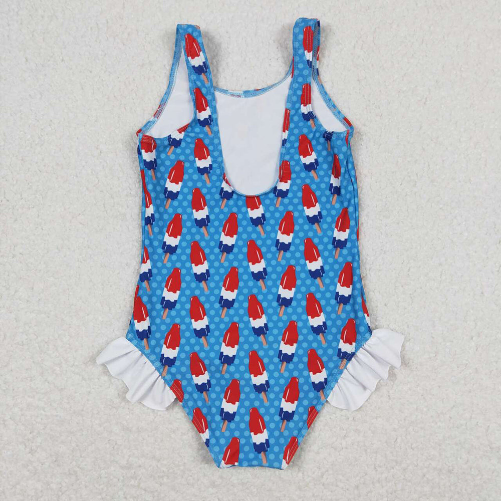 Baby Girls 4th Of July Popstick Ruffle One Piece Swimsuits