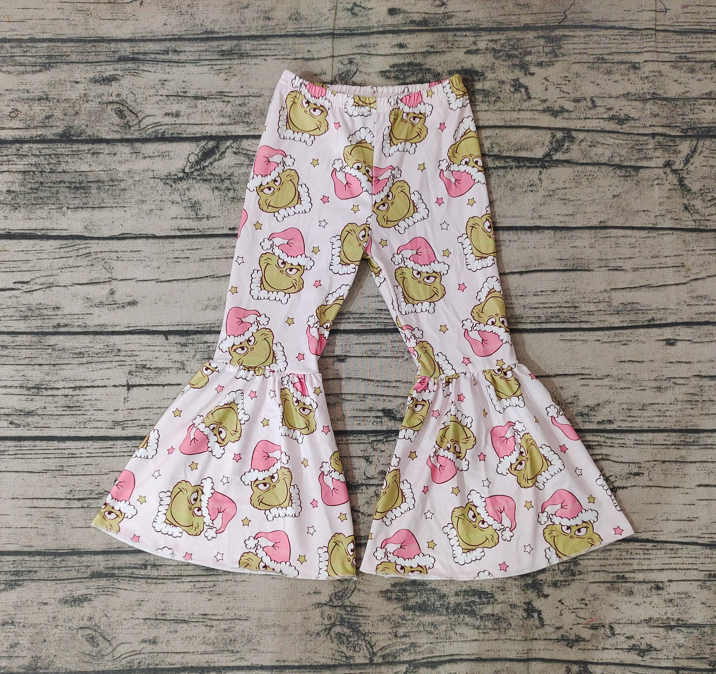 Baby Girls Pink Christmas Frog Bell Bottom Pants