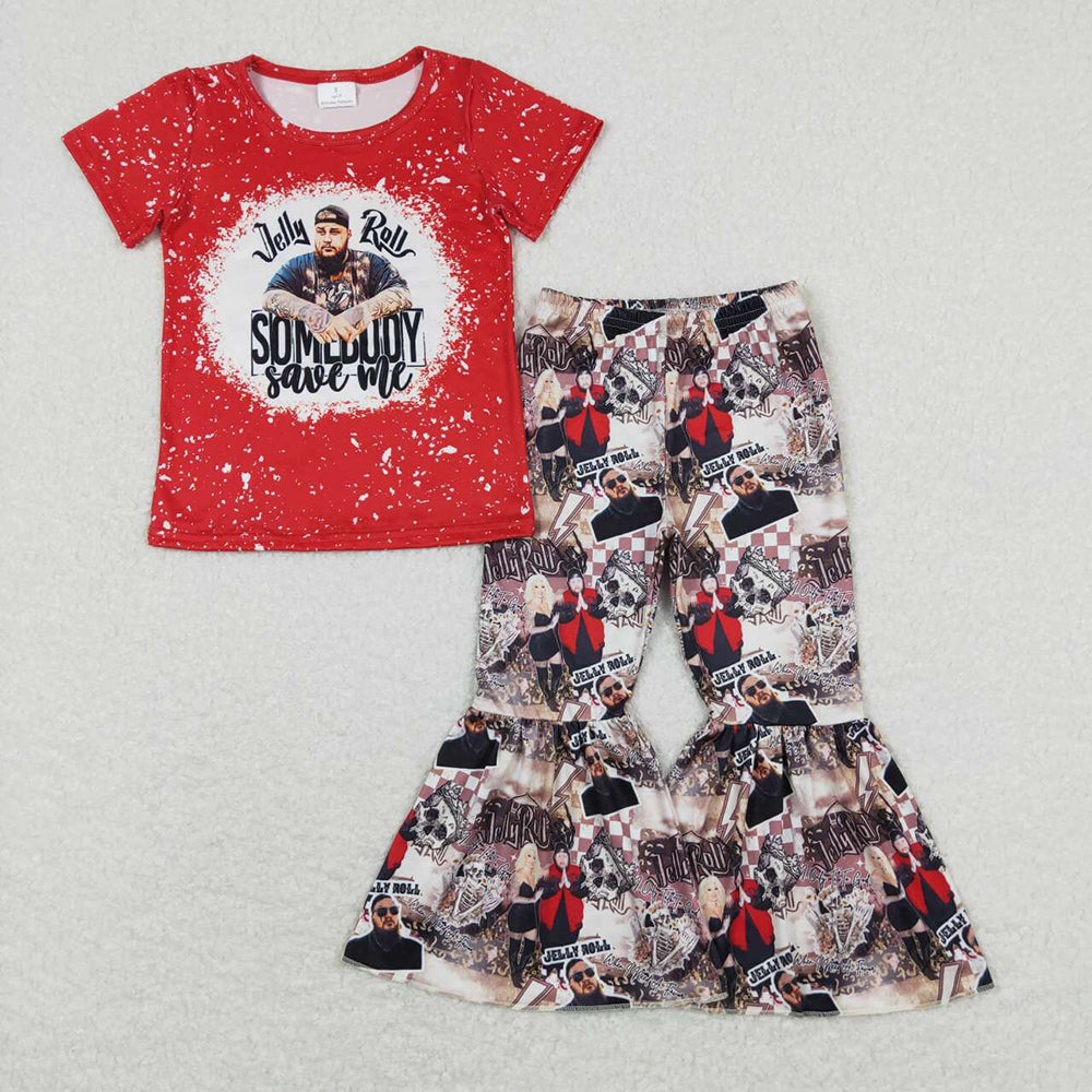 Baby Girls Somebody Singer Shirt Top Bell Pants Clothes Sets