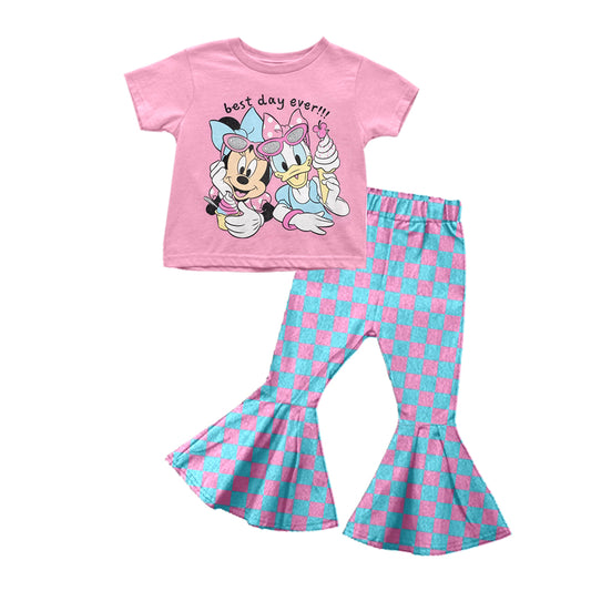 Baby Girls Best Day Cartoon Mouse Shirt Bell Pants Clothing Sets preorder(moq 5)