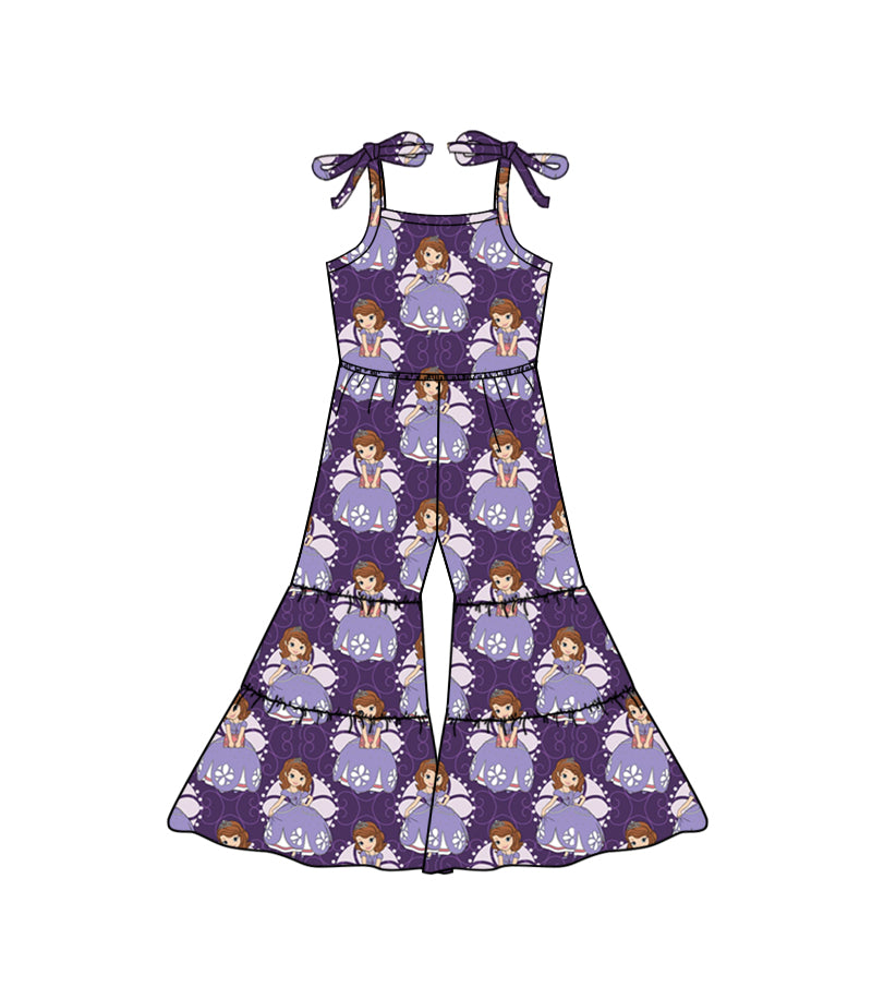 Baby Girls Purple Princess Straps Jumpsuits preorder(moq 5)