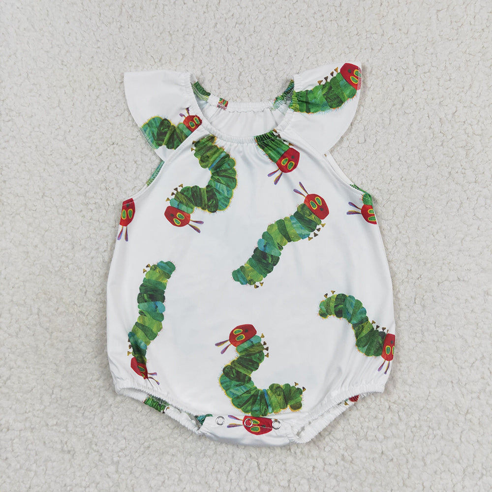 Baby Girls Caterpillar Flutter Sleeve Rompers