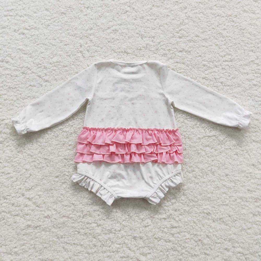 Baby Girls Christmas Tree Pink Rompers