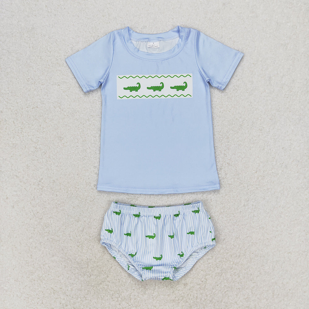 Baby Boys Crocodile Shirt Top Bummies Clothes Sets