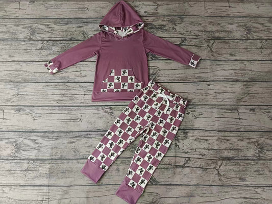 Baby Boys Hooded Top Western Rodeo Horse Pants Clothes Sets preorder(moq 5)