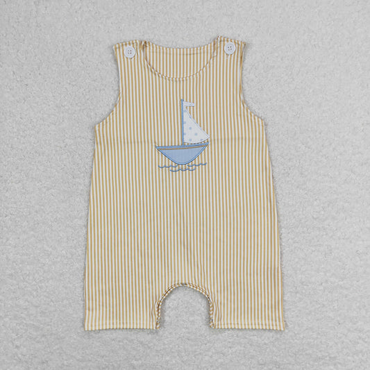 Baby Infant Boys Sailboat Sleeveless Summer Rompers